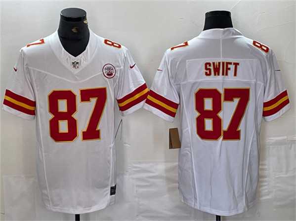 Men%27s Kansas City Chiefs #87 Taylor Swift White F.U.S.E. Vapor Untouchable Limited Stitched Jersey